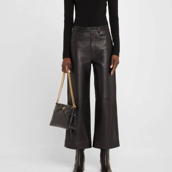 Tory Burch Black Leather Shoulder Bag with Gold Chain - Picture 7 of 7